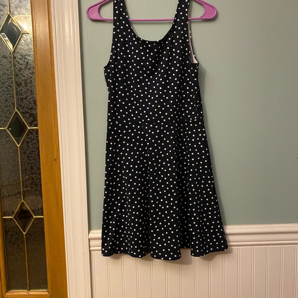 Navy polka dot dress